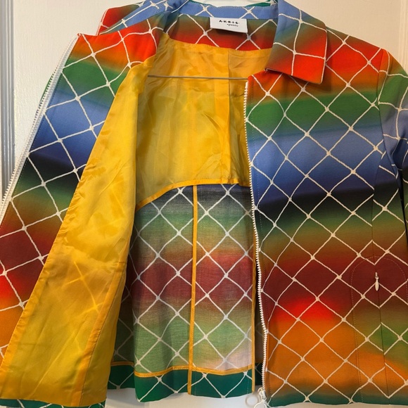 Akris Punto Multicolor Jacket with Lattice Design-Size 8 - Picture 3 of 16
